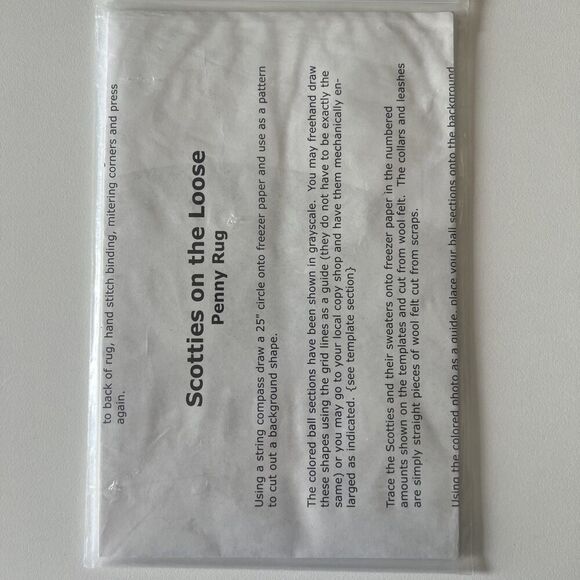 Scottie Dog On The Loose Penny / Hooked Rug Sewing Pattern Hawthorne Handworks - Picture 2 of 2